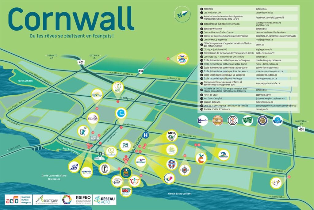 Aperçu de la carte de Cornwall